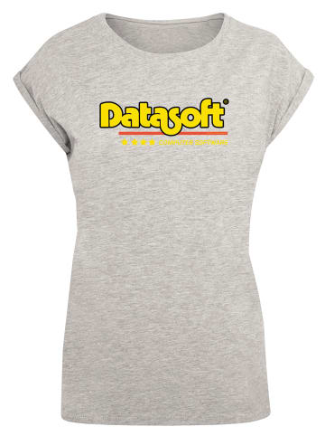 F4NT4STIC T-Shirt Retro Gaming Datasoft Logo gelb in grau meliert