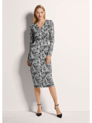 MADELEINE Kleid in Wickel-Optik in schwarz / wollweiß