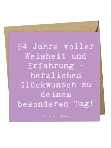 Mr. & Mrs. Panda Einladungskarte Spruch 94. Geburtstag mit Spruch in Lavendeltraum