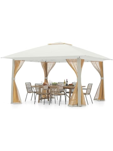 COSTWAY Pop Up Pavillon 4x4 m in Beige