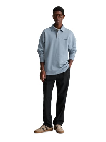Polo-Sweatshirt relaxed in Bashed Nickle