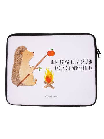 Mr. & Mrs. Panda Notebook Tasche Igel Grillen mit Spruch in Weiß