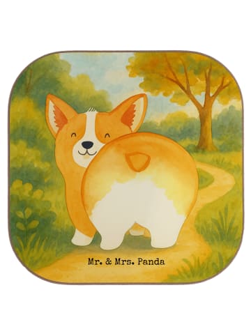 Mr. & Mrs. Panda Tassen-Untersetzer Corgi Po Design ohne Spruch in Weiß