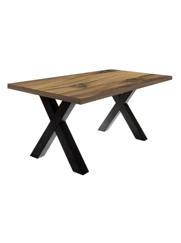 58 aufm Kessel ESSZIMMERTISCH Eike 8 140 x 90 x 75 Esstisch Schwarzstahl/Plankeneiche