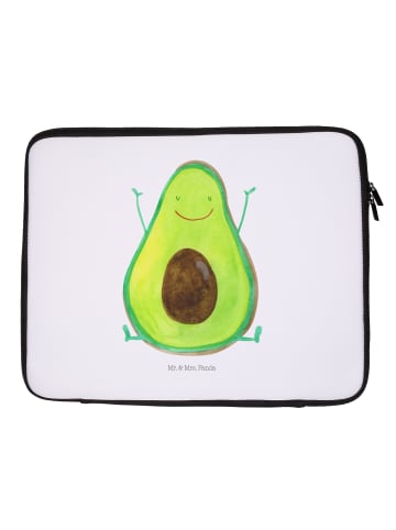 Mr. & Mrs. Panda Notebook Tasche Avocado Glücklich ohne Spruch in Weiß