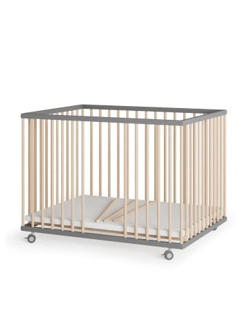 Sämann Sämann Laufgitter mit Schlupfsprossen & Lattenrost - grau/natur - Premium