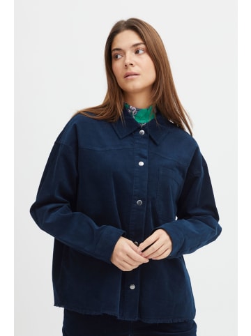 PULZ Jeans Hemdjacke PZSALLY OTW - 50207198  Modische Hemdjacke mit MetallKnöpfen in Blau