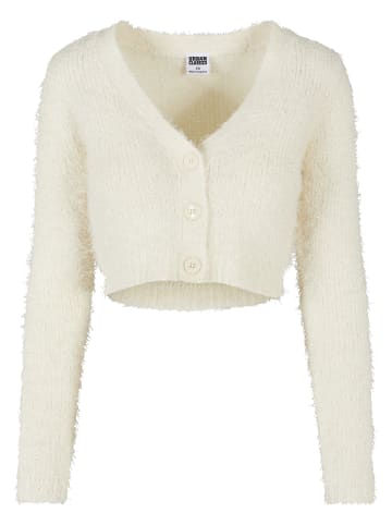 Urban Classics Urban Classics Damen Ladies Cropped Feather Cardigan in whitesand