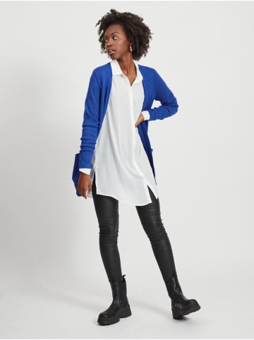 Vila Feinstrick Basic Cardigan Stretch mit Taschen VIRIL in Blau