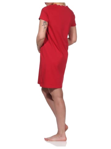 NORMANN Kurzarm Nachthemd - 74865 in rot