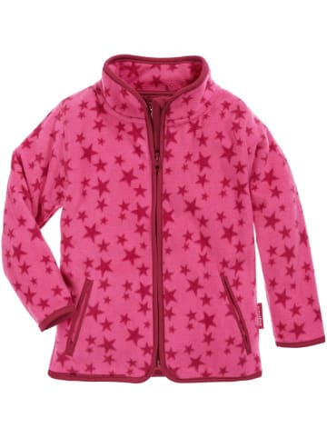 Playshoes Kinder Fleecejacke/Fleecepullover "Fleece-Jacke Sterne" in Pink