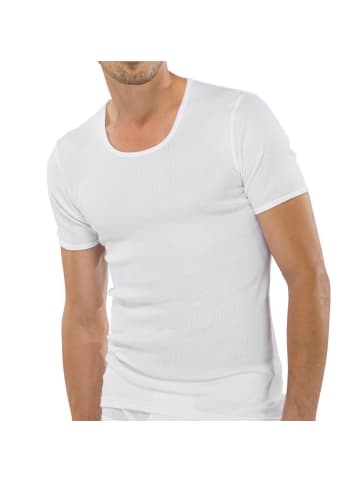 Schiesser Shirt kurzarm Doppelripp in Weiß