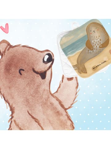 Mr. & Mrs. Panda Ofenhandschuhe Robbe Lachen Design ohne Spruch in Weiß