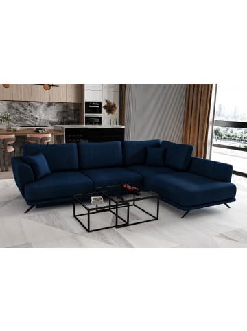 MF Design Lardo Recamiere Rechts in Dunkelblau -  (L) 191 x (B) 276 x (H) 90 cm