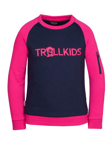 Trollkids Sweatshirt "Sandefjord" in Marineblau / Magenta