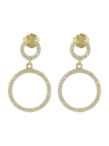 Adeliás Damen Ohrringe – Ohrstecker aus 925 Silber in gold