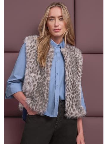 Street One Fake-Fur Weste mit Zipper und Taschen in Clay Sand