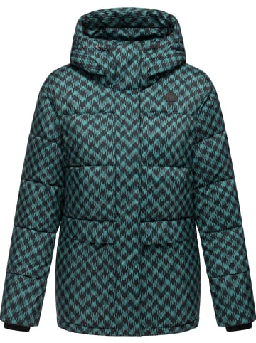 ragwear Steppjacke Wikesh Print in Ocean Green