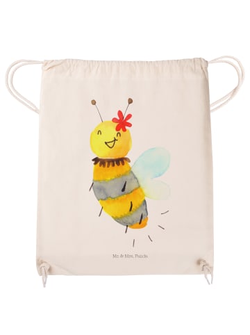 Mr. & Mrs. Panda Rucksackbeutel Biene Blume ohne Spruch in Creme