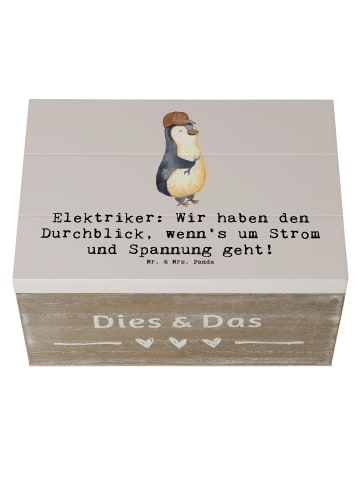 Mr. & Mrs. Panda Box Elektriker Durchblick mit Spruch in Grau Pastell