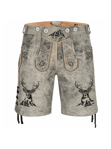 PAULGOS Lederhose Kurz Echtleder HK4 ANTIK in Mitternachtsgrau