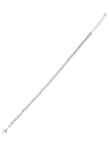 Adeliás Damen Edelstahl Armband Kugelarmband 20 cm + 3 cm in silber