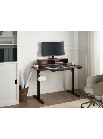 Beliani Höhenverstellbarer Schreibtisch LUCAMA in Schwarz/Braun