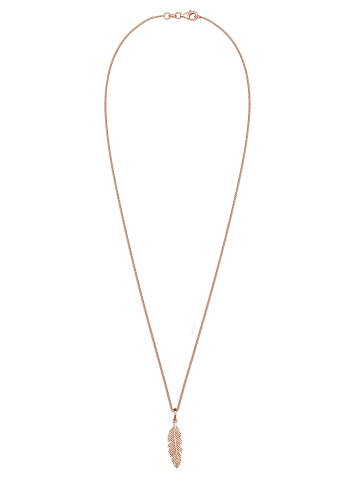 Elli Halskette 925 Sterling Silber Feder in Rosegold