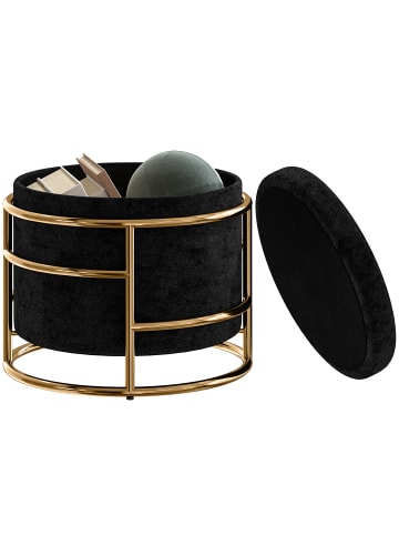 HOMCOM Aufbewahrungshocker-42L x 42B x 39H cm-Schwarz