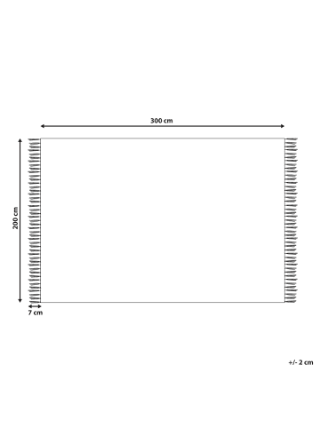 Beliani Kelim PARAKAR in Bunt/Rot/Braun - (W) 200 x (L) 300 cm