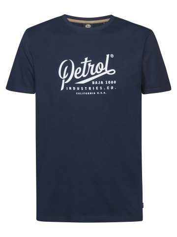 Petrol Industries Bedrucktes Jersey T-Shirt Huracán in Blau