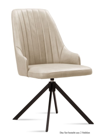 58 aufm Kessel ESSZIMMERSTUHL drehbar (2er-Set) Denise 52x91x60 Schwarz/Natur
