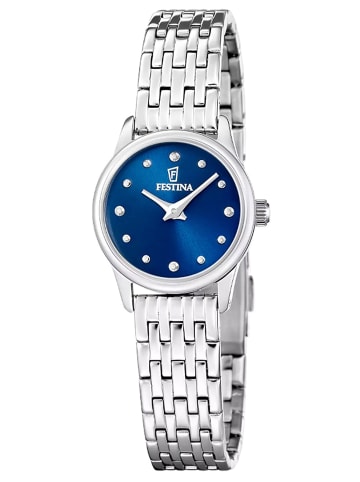 Festina Quarz Damenuhr Silberfarben/Blau