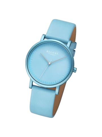 Regent Analog-Armbanduhr Regent Lederarmband türkis mittel (ca. 36mm)