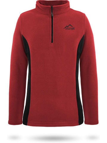 Normani Outdoor Sports Damen Fleece Pullover Kiruna in Rot/Schwarz