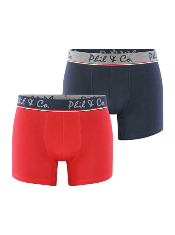 Phil & Co. Berlin  Retroshorts 2-Pack Jersey in navy red
