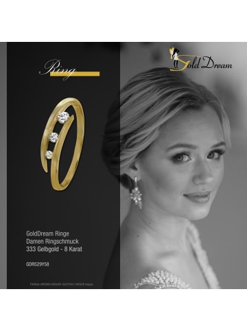 GoldDream 333 Gelbgold - 8 Karat Damen Ringe 3er Zirkonia Fingerring  58 (18,5)