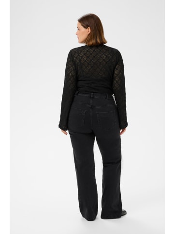 KAFFE curve Langarm-Shirt KCnyah Tight fit in Black Deep