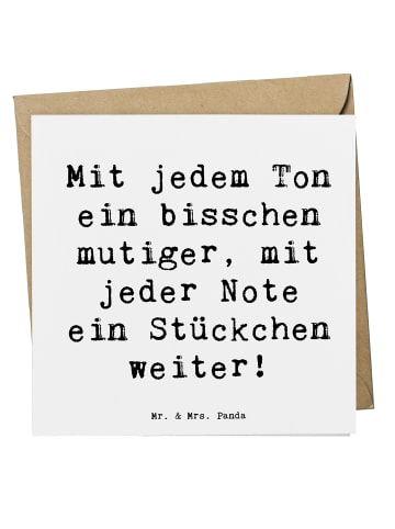 Mr. & Mrs. Panda Gutscheinkarte Spruch Ein neues Musikinstrument... in Weiß