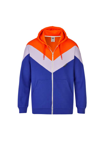 MANITOBER Cut & Sew Sweatjacke in FarbeOrange/Lilac/Blue