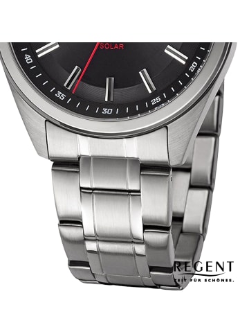 Regent Analog-Solaruhr Regent Metallarmband silber groß (ca. 40mm)