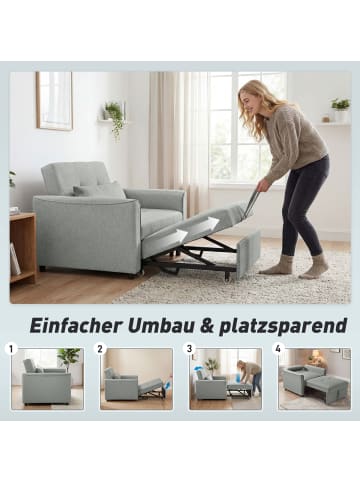 HOMCOM Schlafsessel-187L x 68B x 45,5H cm-Grau