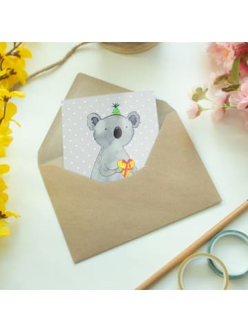 Mr. & Mrs. Panda Neujahrskarte Koala Geschenk ohne Spruch in Grau Pastell
