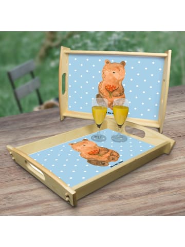 Mr. & Mrs. Panda Tablett Bär Dankbar ohne Spruch in Blau Pastell