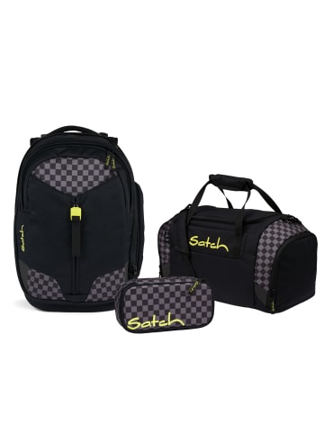 Satch Schulrucksack-Set MATCH Dark Skate 3-teilig in Schwarz