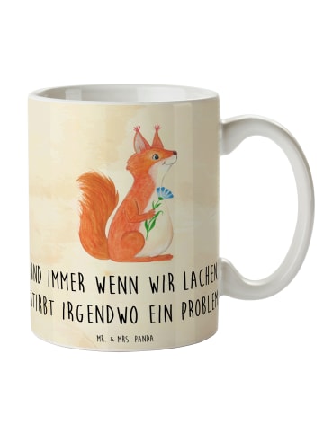 Mr. & Mrs. Panda Teetasse Eichhörnchen Blume mit Spruch in Naturpapier
