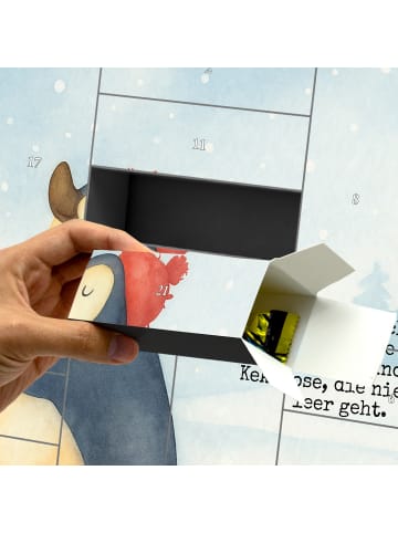 Mr. & Mrs. Panda Befüllbarer Adventskalender Pinguin Weihnachtsb... in Weiß