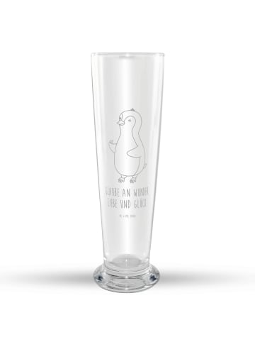 Mr. & Mrs. Panda Weißbierglas Pinguin Marienkäfer mit Spruch in Transparent