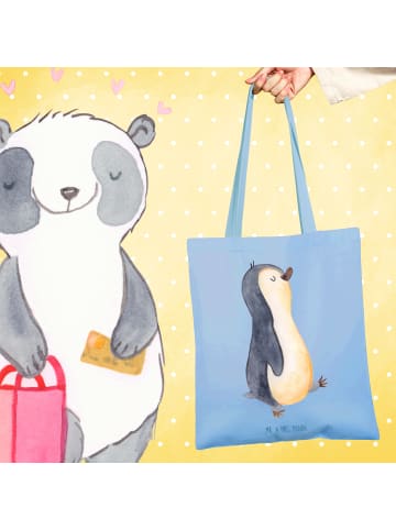 Mr. & Mrs. Panda Henkeltasche Pinguin mHerzieren ohne Spruch in Sky Blue