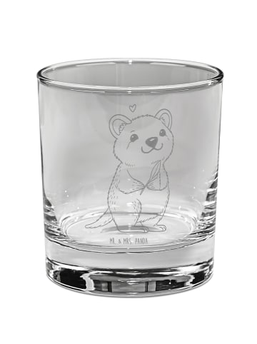 Mr. & Mrs. Panda Whiskey Glas Quokka Happy ohne Spruch in Transparent